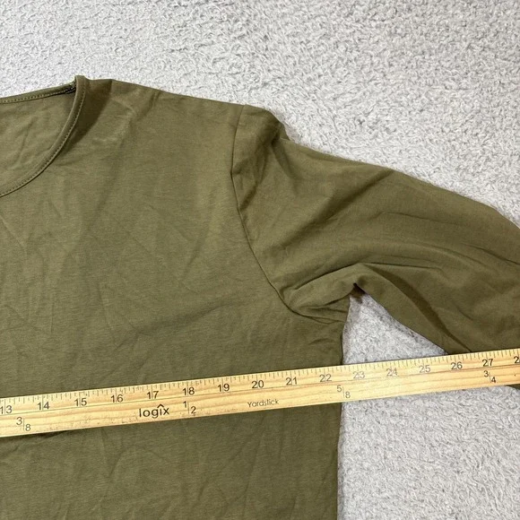 YoungLA 444 Ultimate Hybrid Long Sleeve Shirt Men Sz L Green Cotton Gym - Picture 5 of 7